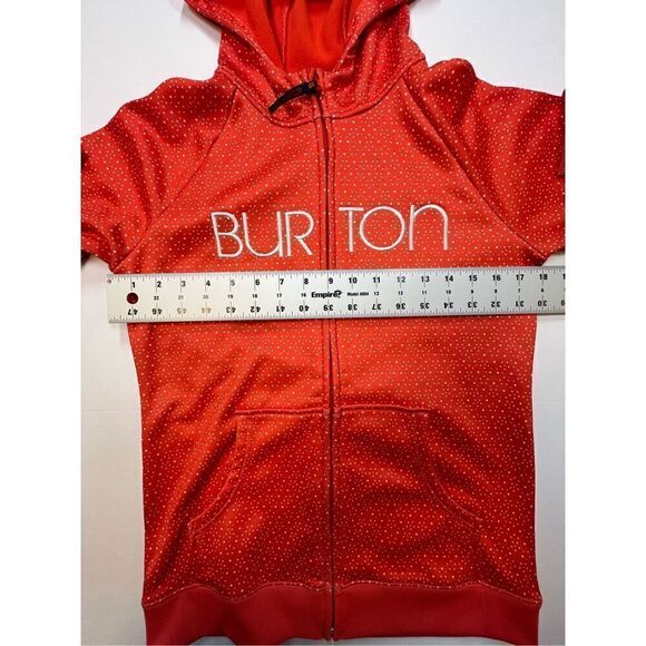 Burton Girls Orange White Dot Fleece Full Zip Hoodie Burton Embroidered Size XL - Picture 4 of 14